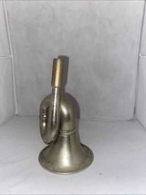 Small Decorative Brass Bugle Sculpture - Metallic Gold
